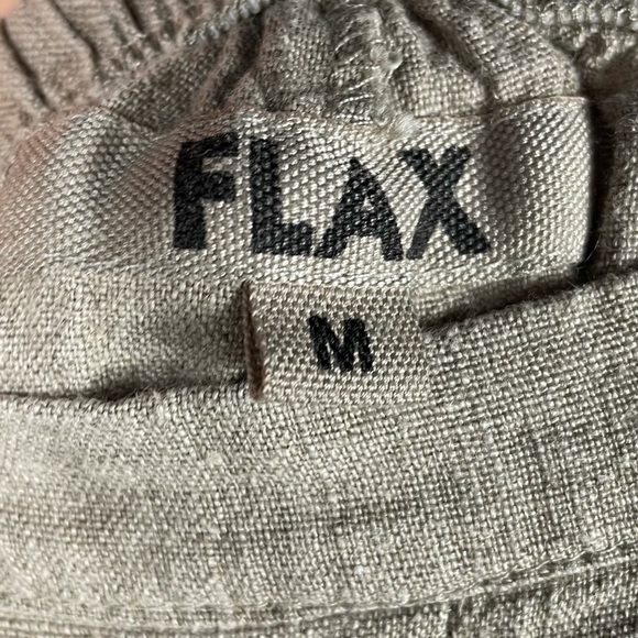 SOLD-FLAX 100% Linen Pants Pull On Wide Leg Beige Lagenlook Natural Minimalist - Picture 5 of 7